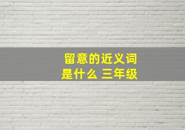 留意的近义词是什么 三年级